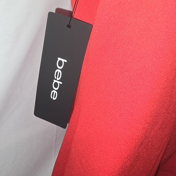 Bebe Women's Halter Scuba Crepe Bodycon Dress, Red Size 4 Or 12 - Pick One - Picture 9 of 11